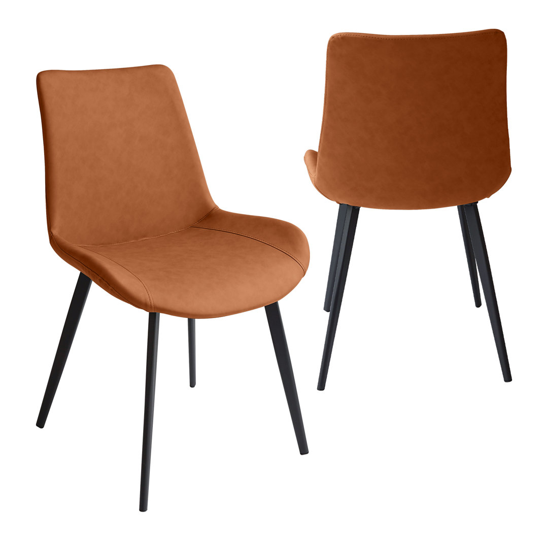 32.4"H Modern Upholstered Dining Chairs, Faux Leather Back with Steel Legs for Kitchen, Dining, Living, Reception, Office Guest Chairs, and Outdoor